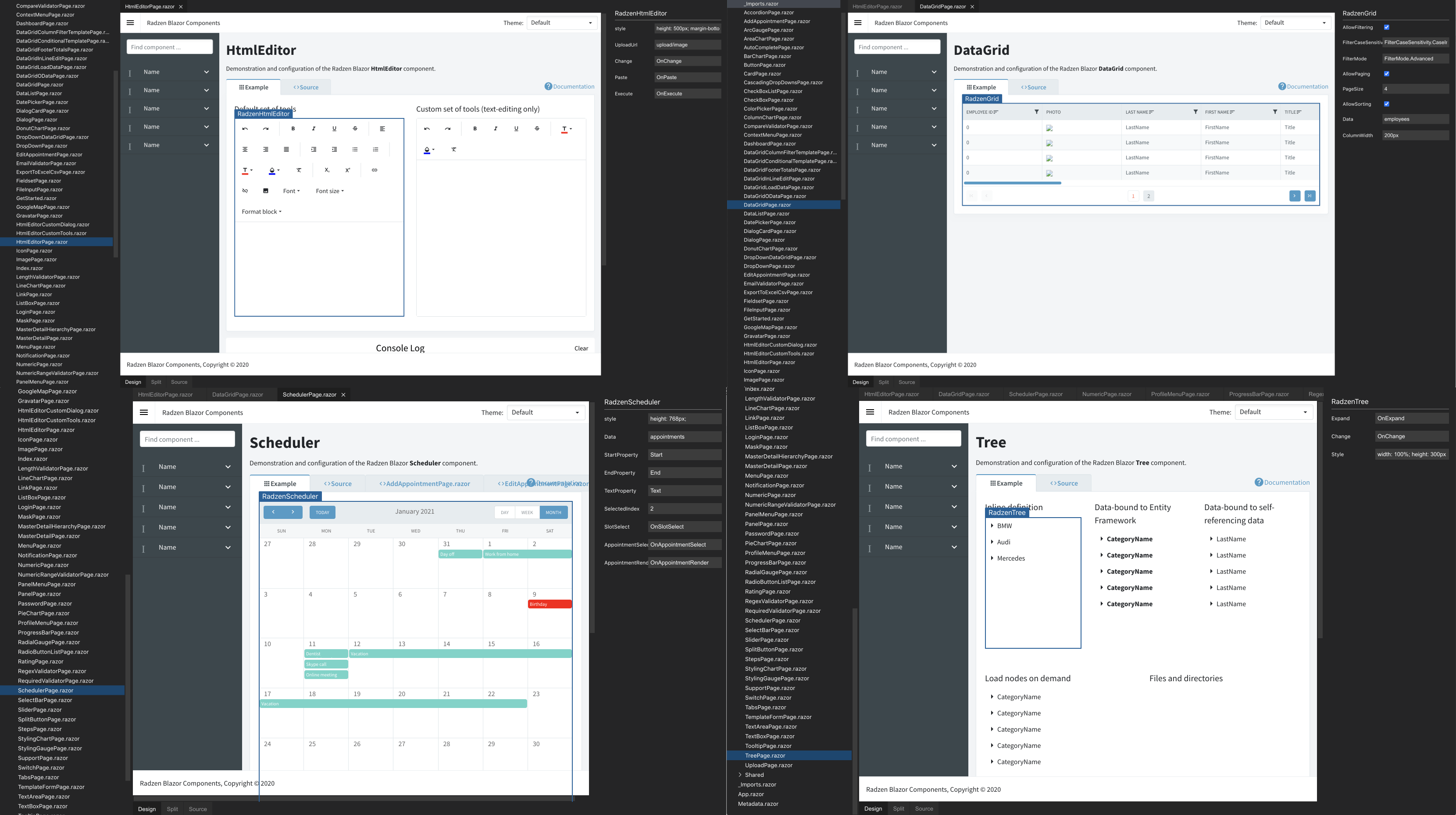 Radzen.Blazor sample application in Radzen 3