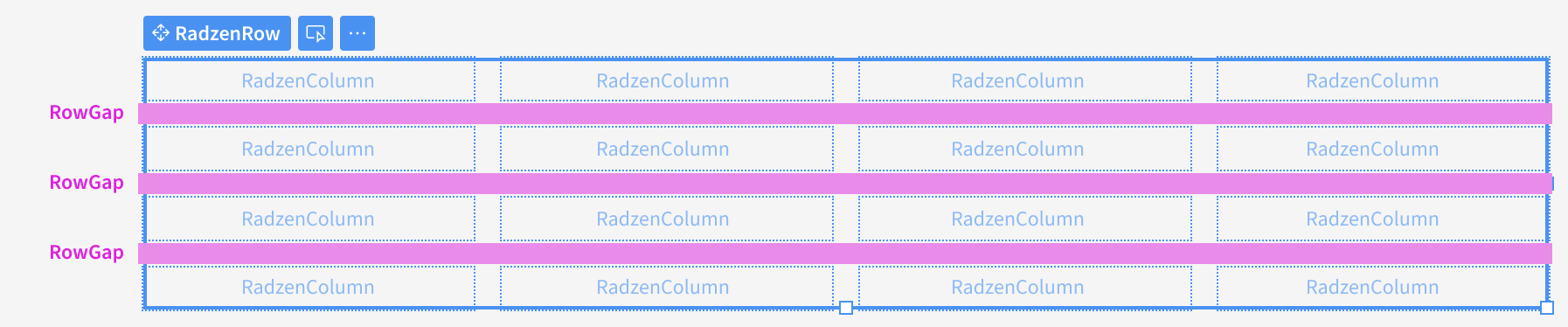 RadzenRow RowGap property