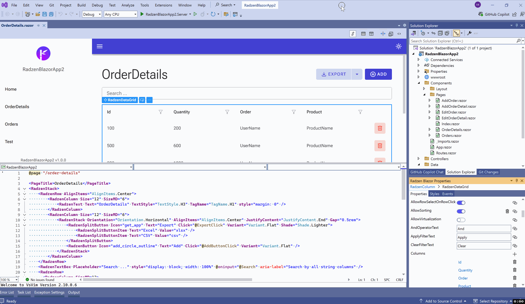 Set component template