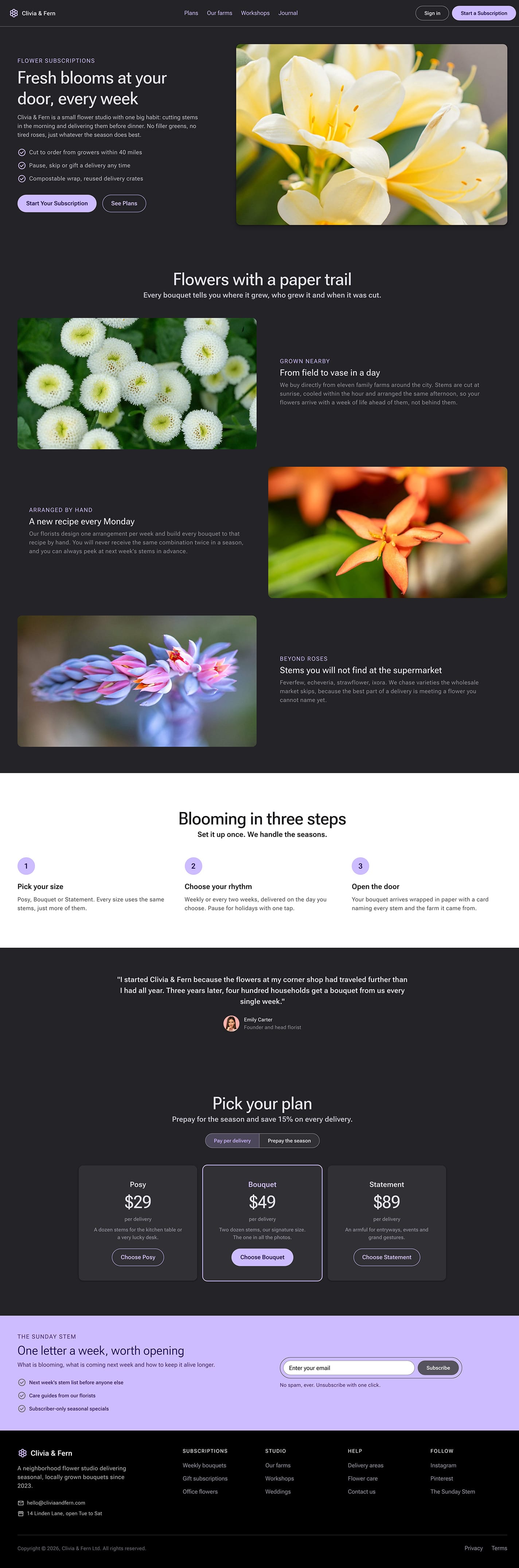 Landing page built with Radzen UI Blocks