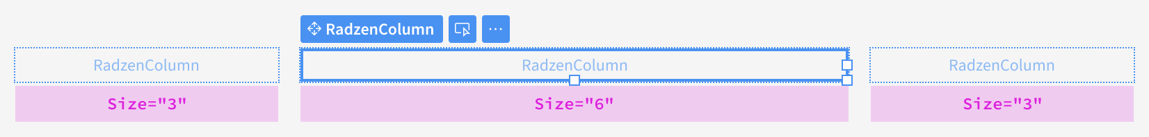 RadzenColumn Size property